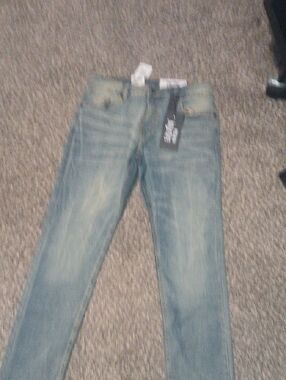 Men's Skinny Washed Light Blue Jeans